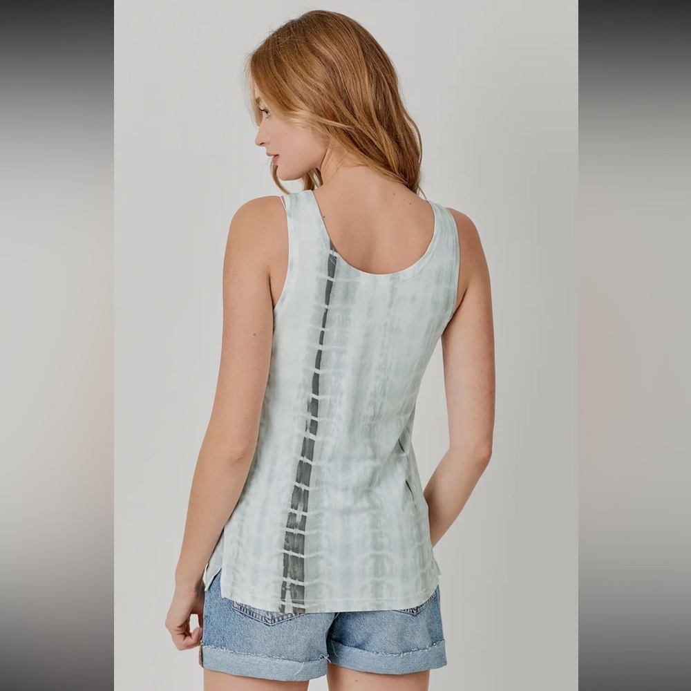 803. Mystree Tie Dye Gray Charcoal Tank Top New Item NWT - Picture 4 of 6